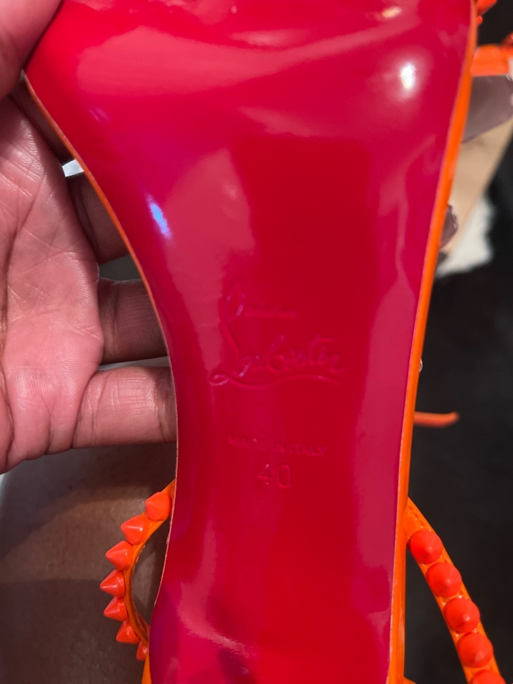 Orange So Me Louboutin heeled sandals - Picture 6 of 6
